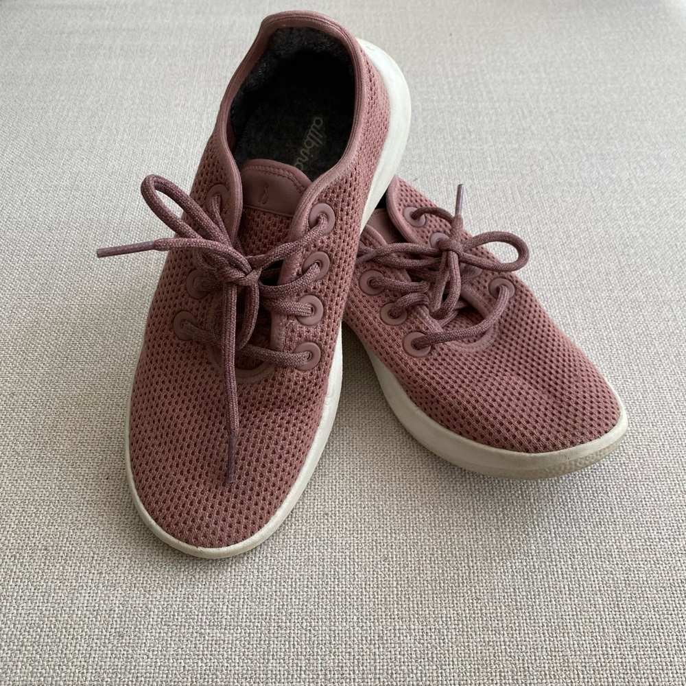 Pink Allbirds tree runners